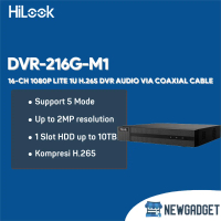 HILOOK DVR-216G-M1 16-CH 1080P LITE 1U H.265 DVR AUDIO VIA COAXIAL CABLE