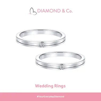 Diamond & Co - Cincin Kawin Berlian Emas 9K DWS0119 Sepasang
