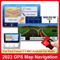 2023 GPS Navigation For Ford Focus 2 3 Mk2 Mk3 car radio for Android system free update GPS Navigation Europe/spain/France