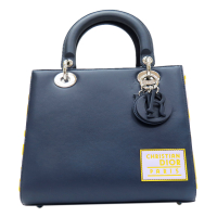 【二手名牌BRAND OFF】Dior 迪奧【再降價】藍色 牛皮 Lady Dior 兩用包