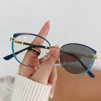 Vintage Cat Eye Glasses Frame Anti Blue Light Photochromic Glasses Computer Goggles Women Eyewear Optical Glasses Spectacles
