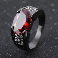 Cincin Batu Permata Merah Elegan Pria Wanita Import dengan Desain Mewah dan Menarik