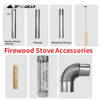 3F UL GEAR Outdoor Firewood Stove Accessories Chimney Fire Rake Insulation Mesh Fence Fixing Ring Storage Bag Camping Equipment
