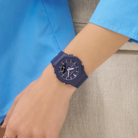 CASIO卡西歐 G-SHOCK 優雅時尚 閃耀玫瑰金時刻 海軍深藍 簡約纖薄 八角形錶殼 GMA-P2100M-2A_40.2mm