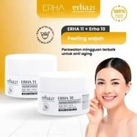 ERHA Paket Cream ERHA 10 & ERHA 11 - Krim Moisturizer Piling Wajah 1 & 2 Home Treatment Melunakkan S