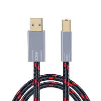 2.0A-B 6N Gold Plated Audiophile A to B Alpha OCC Audio Hifi Cable USB Line DAC Data Cable