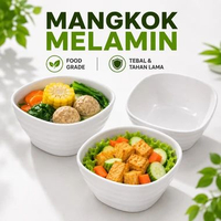 No Brand Piring Melamin Mangkok Melamine Dinner Plate Saji Makanan Sayur ukuran Kecil Besar Putih 15