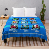 Megaman 2 stage select Throw Blanket Travel Blanket Retro Blankets valentine gift ideas Blanket For Sofa