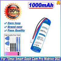 1000mAh HMC1450 Battery For 70mai Smart Dash Cam Pro ,Midrive D02 D04 T01 Batteries