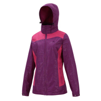 【Fit 維特】女-輕量防風防撥水保暖外套-蘭紫色 HW2302-67(保暖外套/連帽外套/風衣/衝鋒衣)