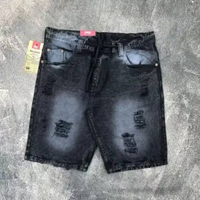 Celana Jeans Pendek Pria Sobek-sobek HitamSnow Original 38 AbuSnow