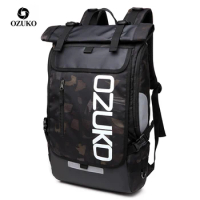 OZUKO Fashion Men 15.6 inch Laptop Backpack Water Repellent Schoolbag for Teenager Casual Student Backpacks Male Travel Mochila