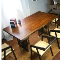 實木辦公長桌書桌（桌子140*60*75 厚度5）(下單後聯絡客服確認發貨顔色) 