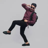 DGM Kemeja Flanel Pria Lengan Panjang Merah Garis Putih Kemeja Pria Flanel Pria Kemeja Panjang 2966