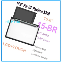 2 pcs 15.6’’ screeb replacement for hp x360 pavilion 15-br 15br 15t-br000 15 br series lcd touch screen assembly frame 1920x1080