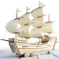 立體拼圖 拼裝模型 木制拼圖立體3d模型拼裝帆船積木質拼板套裝diy手工兒童益智玩具 全館免運