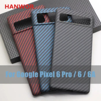 HANWOR Real Carbon Fiber Phone Case for Google Pixel 6 Pro 6a Ultra-thin Anti-fall Busniess Aramid Fiber Pixel 6 6a Cases Cover