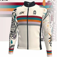 Slopline Winter Cycling Jersey Long Sleeve Cashmere Top Jacket Men MTB Bicycle Clothing Fleece Roadbike Road Ciclismo Hombre
