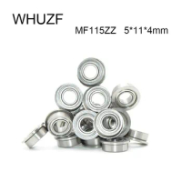 MF115ZZ Flange Bearing 5x11x4 mm 20/50/100PCS ABEC-3 Miniature Flanged MF115 Z ZZ Ball Bearings WHUZF