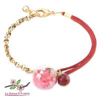 Espoir Bracelet - Red suede - Red Agate gemstone