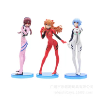 3PCS Kawaii Eva Figure Ayanami Rei Asuka Langley Soryu Evangelion Anime Action Figures Model Hand Made Dolls Toy Ornament Gifts