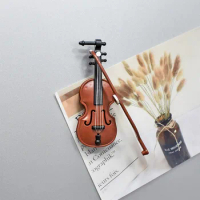 3D Refrigerator Magnet Violin Musical Instrument Refrigerator Sticker Refrigerator Decoration Message Sticker Photo Wall Gifts