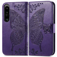 Butterfly Wallet Funda for Sony Xperia 5 V 10 IV 2023 Flip Case Leather Magnet Book Armor Xperia 10 IV 1 III 5 II 1V Phone Cover