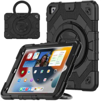 For iPad 10.2 Inch iPad 9th 8th 7th Generation/iPad Air 3/iPad Pro 10.5 Kickstand Case Shockproof Silicone Cover, Handle Grip