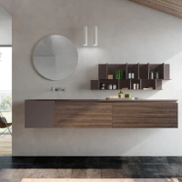 Solid wood toilet, villa hand washbasin, wash table, bathroom, wall, mirror cabinet
