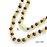AMBER BEE Kalung Anak Amber Glossy Lime Cognac N29 baltic Costume Fashion kalung