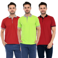 Kaos Polo kerah hijau kerah abu dan maroon kerah hitam kombinasi lengan pendek Cewek Cowok Panjang P