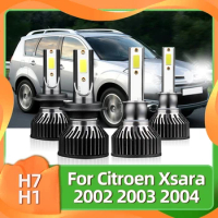 Roadsun Auto Car Headlight LED 72W 6000K Bulb H7 H1 High Low Kit Turbo Fan 12V Lamps Conversion For Citroen Xsara 2002 2003 2004
