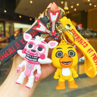 FNAF Keychain Sundrop Moondrop Figures Freddy Bonnie Chica Action Figure Key Chain Collection Funtime Foxy Pendants Model Toys