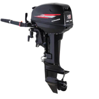18HP 2 Stroke Outboard Motor, Fishing Boat Engine Water Cooling 246CC Heavy Duty Boat Engine Marine Engine with CDI Ignition