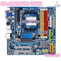 For Gigabyte GA-MA78GM-US2H Motherboard 16GB 2*PCI AM3/AM2+ AM2 DDR2 Micro ATX 780G Mainboard 100% Tested Fully Work