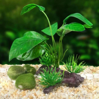 Artificial Driftwood Twigs Branch Aquarium Plastic Plant Fish Tank Hide Leaves Ornament Non Toxic Safe for All Fish