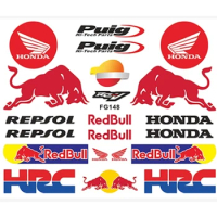 Motorcycle Red Bull Stickers Car Decals For Honda HRC Logo