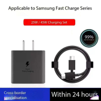 Bộ sạc Samsung 45w, Sạc nhanh, Thích hợp cho điện thoại di động S22, Tiêu chuẩn Hoa Kỳ và Tiêu chuẩn