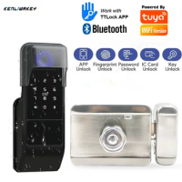 Tuya Smart Lock Waterproof Outdoor Wifi Fingerprint Lock TTLock App Bluetooth Password Card Keyless Digital Electronic Door Lock