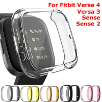 Screen Protector Case For Fitbit Versa 4 Soft TPU Screen Protector Cover For Fitbit Versa 3/Sense/Sense 2 Protective Cover Shell