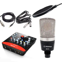 High quality Alctron MC410 condenser microphone with iCON Upod pro sound card for professional recording,with pop filter