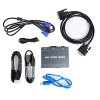 HD video capture card device Production with the 4K PRO BOX DVI HDMI VGA to USB3.0 Capture Card HDMI Loop Out