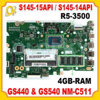 GS440 &amp; GS540 NM-C511 Motherboard for Lenovo Ideapad S145-15API / S145-14API Laptop Motherboard with R5-3500 CPU 4GB-RAM Tested