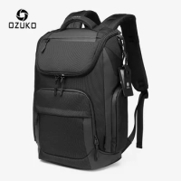 OZUKO Multifunction Men Backpack Large Capacity Waterproof s 15.6" Laptop Travel Business Male USB Charging Bag