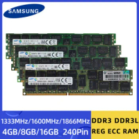 Samsung Memoria DDR3 DDR3L 4GB 8GB 16GB 1333 1600 1866MHz Server Memory PC3-12800R REG ECC RAM Registered Memory with Radiator