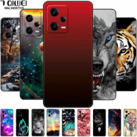 For Redmi Note 12 Pro 5G Case Note12 Covers TPU Black Silicone Starry Cover for Xiaomi Redmi Note 12 Pro+ 5G Plus Cartoon Soft