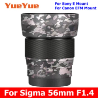 For Sigma 56mm F1.4 DC DN Anti-Scratch Camera Lens Sticker Coat Wrap Protective Film Body Protector Skin Cover