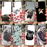 Pug Dog Case For Samsung Galaxy S23 Ultra Note 20 10 S9 S10 Plus S20 S21 FE S22 Ultra Phone Cover