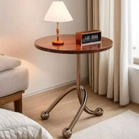 中古風圓形小茶几北歐簡約客廳臥室茶几網紅小圓桌ins風