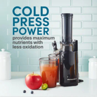 2023 New Elite Gourmet Compact Masticating Cold Press Slow Juicer, Black
